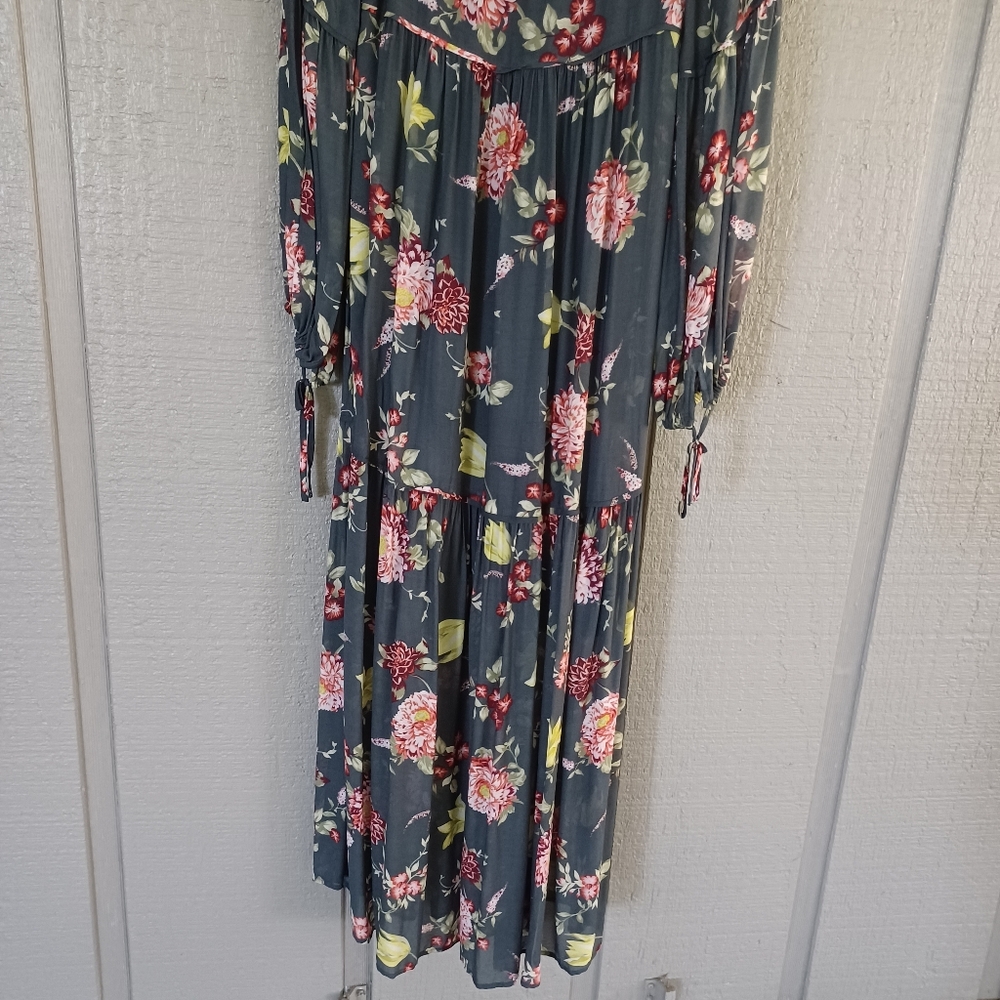 Anthropologie Evelin Floral Maxi Size XS Women Tiered Peasant Boho Long Sleeve - Picture 11 of 13